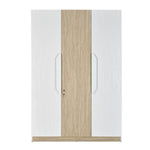 Tron 3 Door Wardrobe- Travertine & White