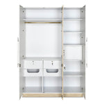 Tron 3 Door Wardrobe- Travertine & White
