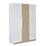 Tron 3 Door Wardrobe- Travertine & White