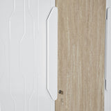 Tron 3 Door Wardrobe- Travertine & White