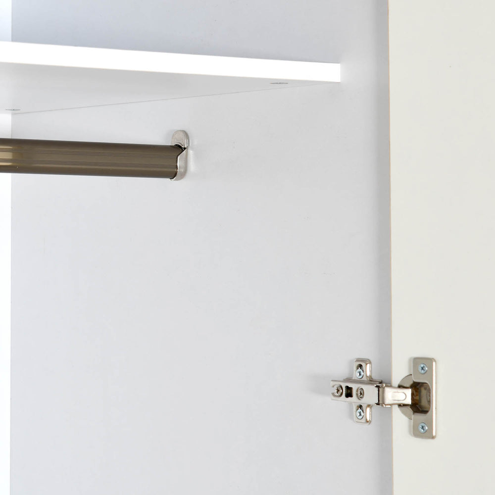 Tron 3 Door Wardrobe- Travertine & White