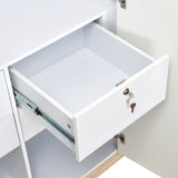 Tron 3 Door Wardrobe- Travertine & White