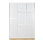 Tron 3 Door Wardrobe- Travertine & White
