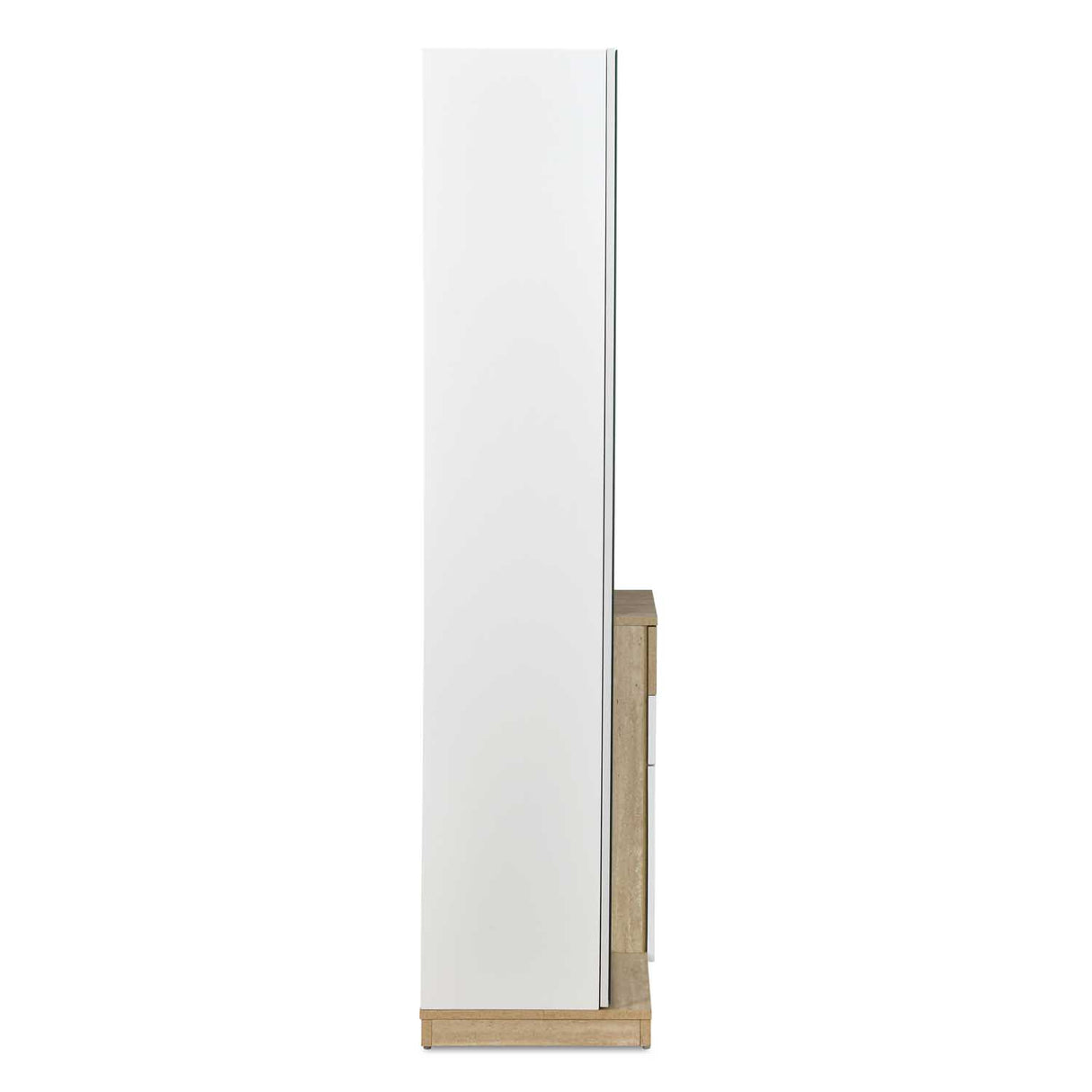 Tron Engineered Wood Dresser- Travertine & White