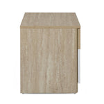Tron Night Stand- Travertine & White