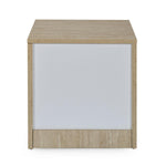 Tron Night Stand- Travertine & White