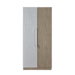 Tron 2 Door Wardrobe- Travertine & White