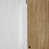 Tron 2 Door Wardrobe- Travertine & White