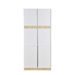 Tron 2 Door Wardrobe- Travertine & White