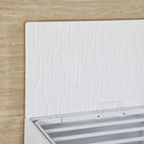 Tron Queen Bed with Hydraulic Storage- Travertine & White