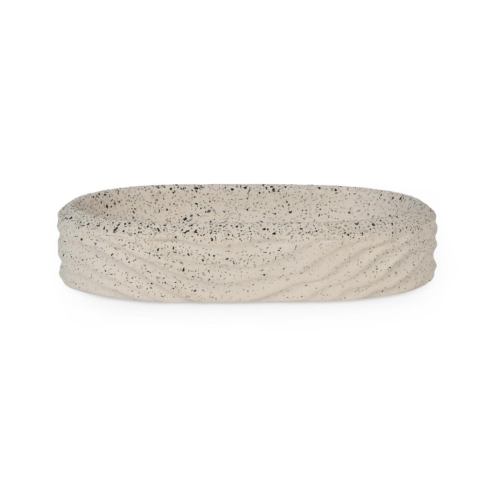 Textured Polyresin Soap Dish- Off White