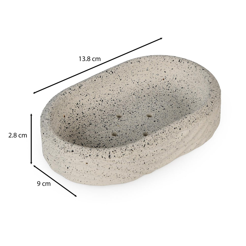 Textured Polyresin Soap Dish- Off White