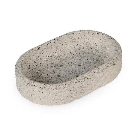 Textured Polyresin Soap Dish- Off White