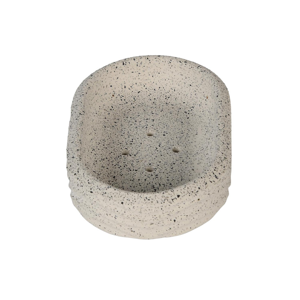 Textured Polyresin Soap Dish- Off White