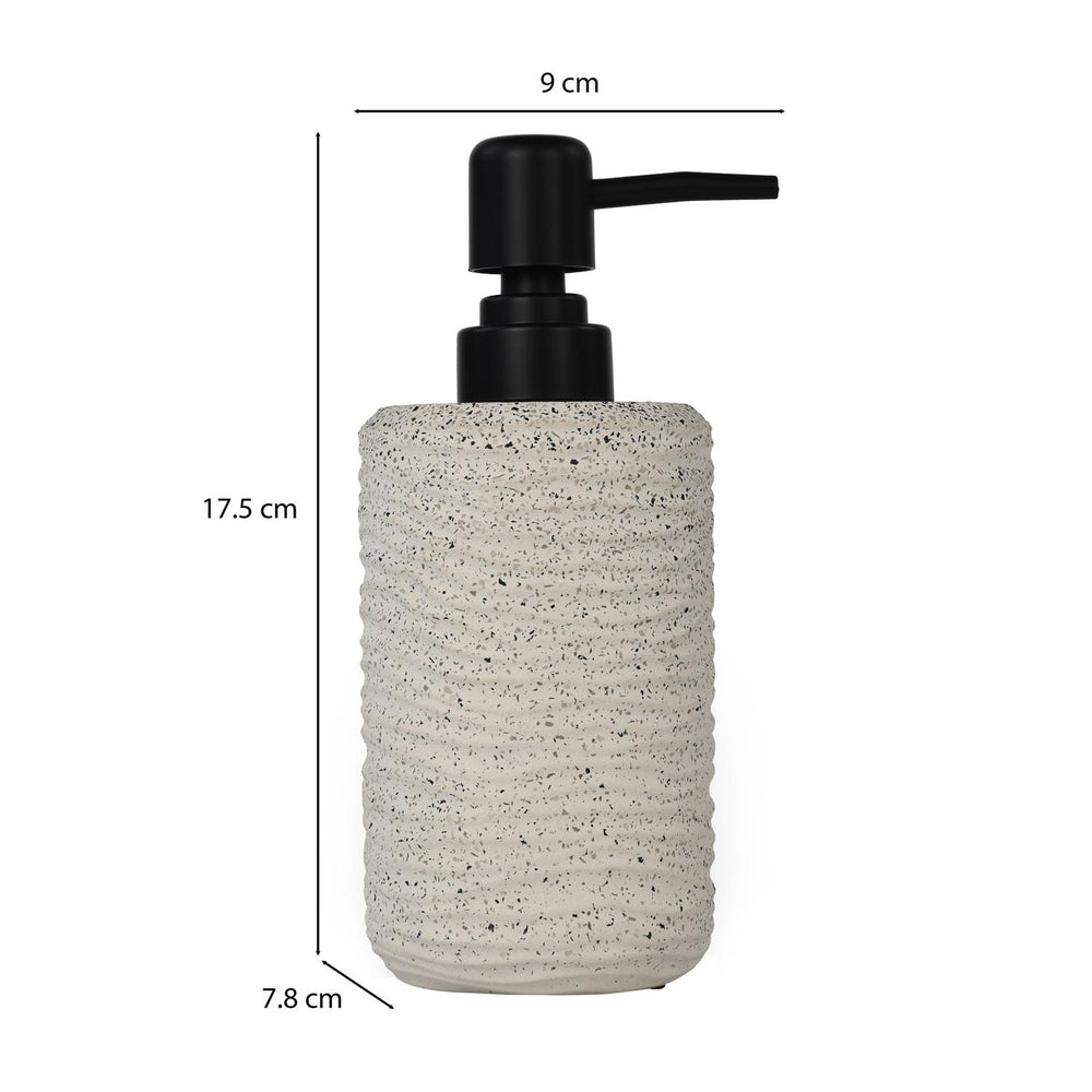 Textured Polyresin Soap Dispenser- Off White