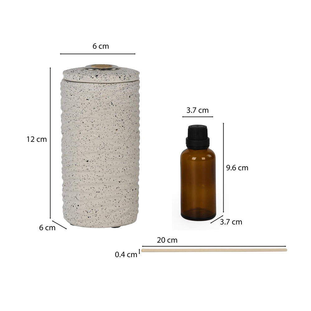 Textured Polyresin Reed Diffuser- Off White