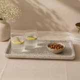 Textured Polyresin Tray- Off White