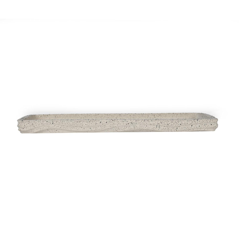 Textured Polyresin Tray- Off White