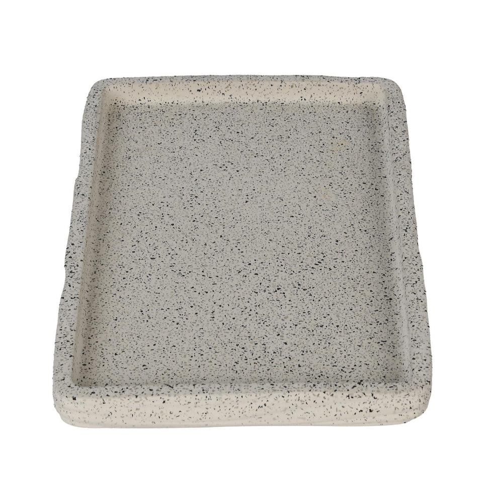 Textured Polyresin Tray- Off White