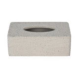 Textured Polyresin Tissue Box- Off White