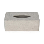 Textured Polyresin Tissue Box- Off White