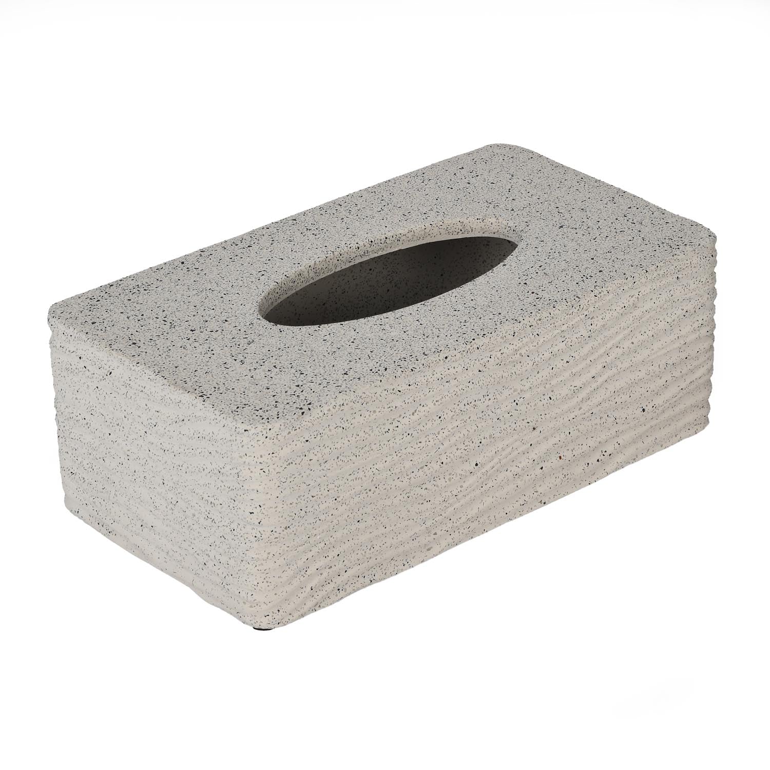 Textured Polyresin Tissue Box- Off White – Nilkamal Homes