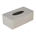 Textured Polyresin Tissue Box- Off White