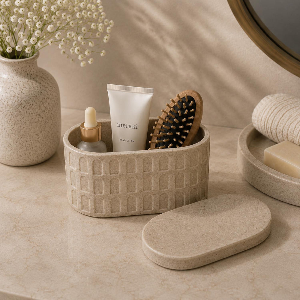 Arch Polyresin Storage Box- Sand