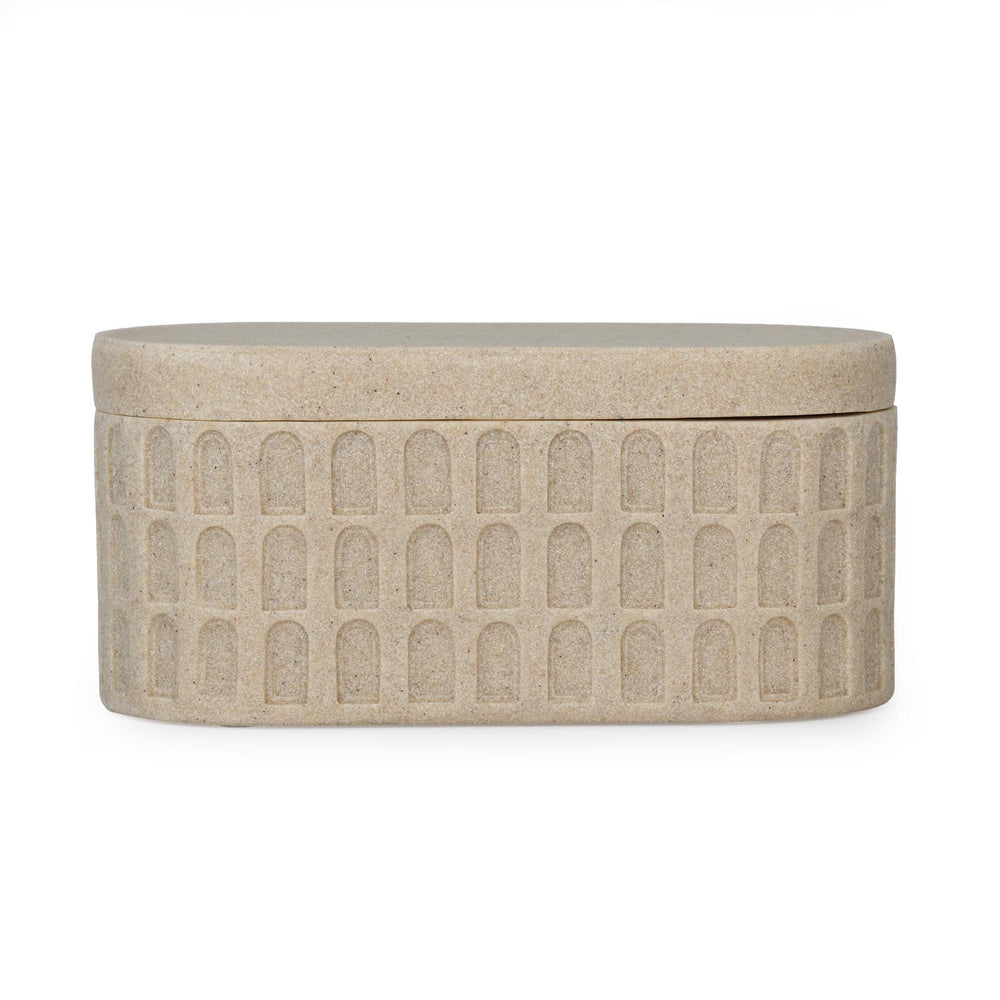 Arch Polyresin Storage Box- Sand