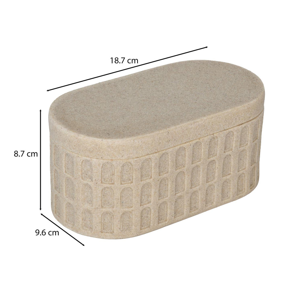 Arch Polyresin Storage Box- Sand