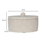Textured Polyresin Storage Box- Off White