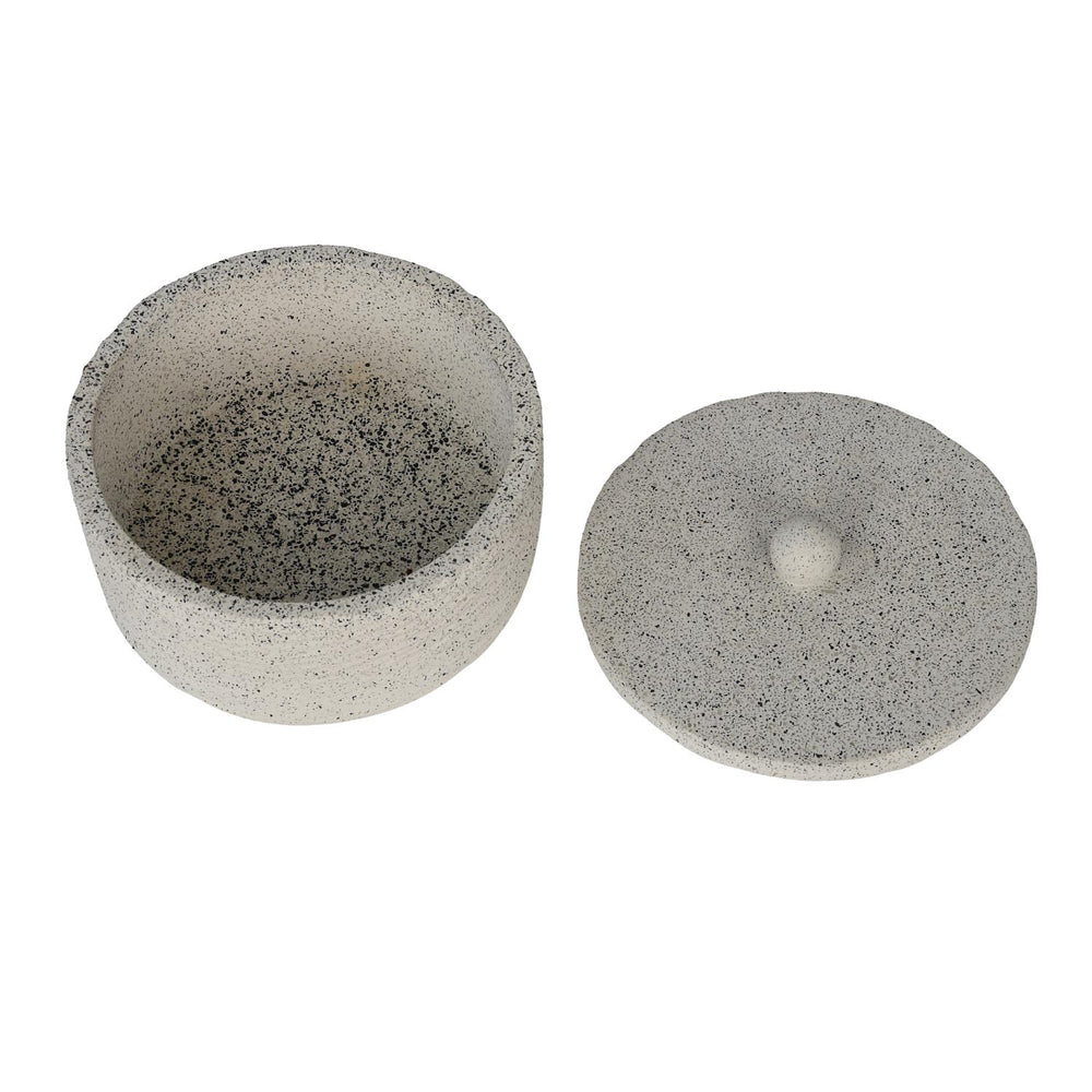 Textured Polyresin Storage Box- Off White