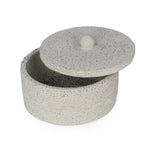 Textured Polyresin Storage Box- Off White