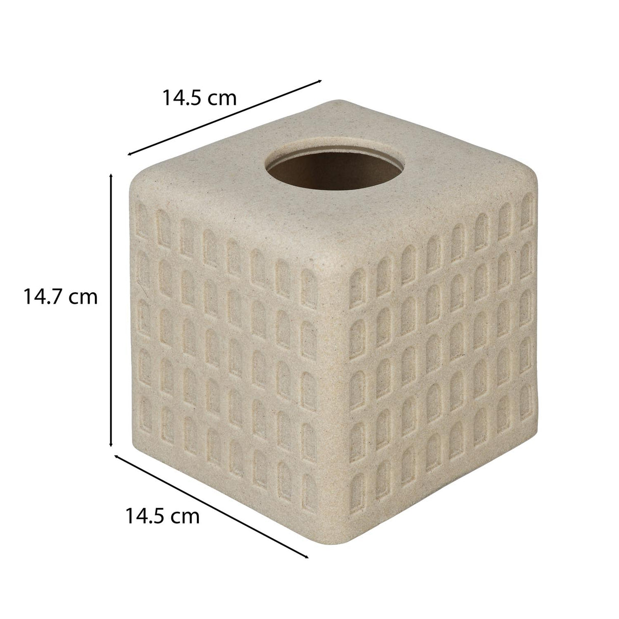 Arch Polyresin Tissue Box- Sand