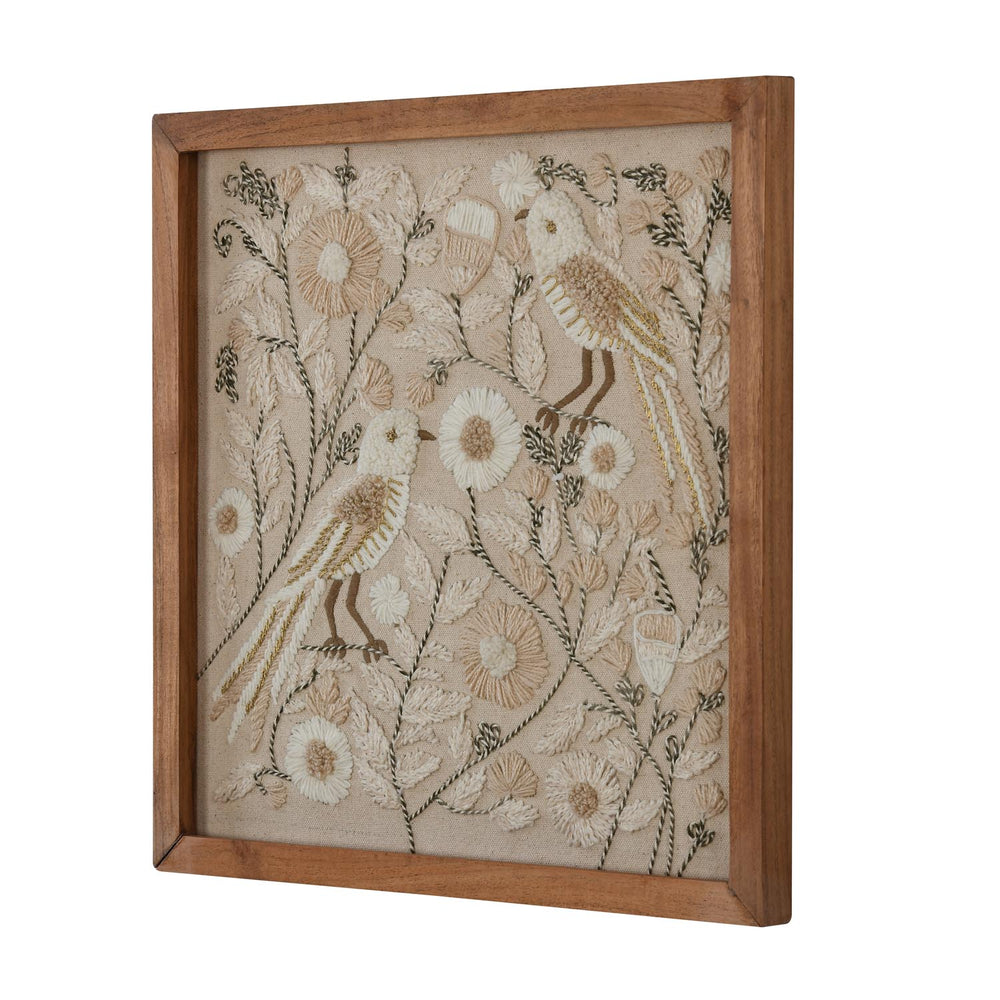 Embroidered Wall Art- Beige