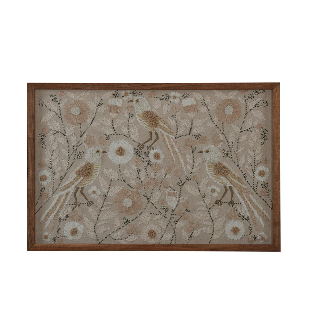 Embroidered Wall Art- Beige