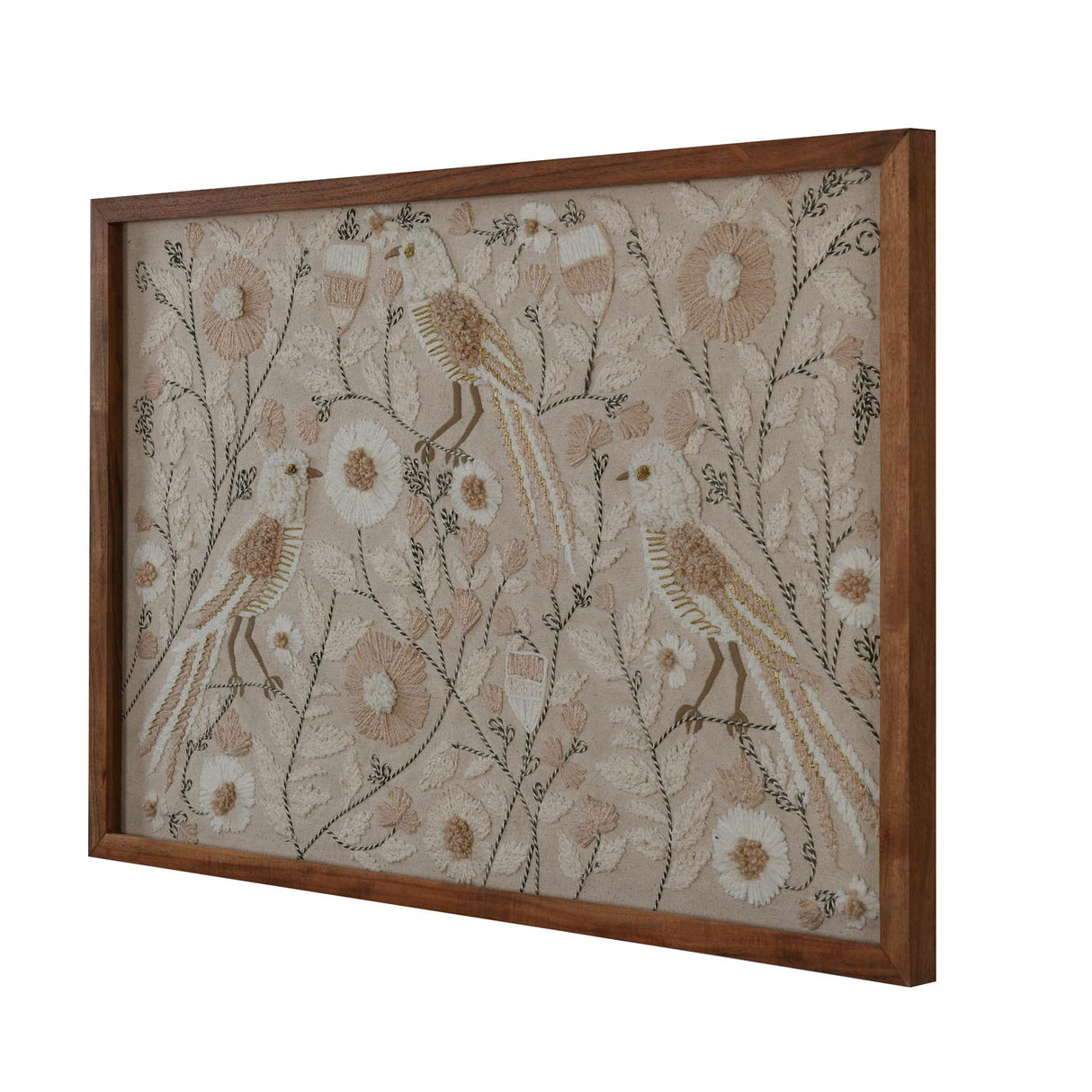 Embroidered Wall Art- Beige