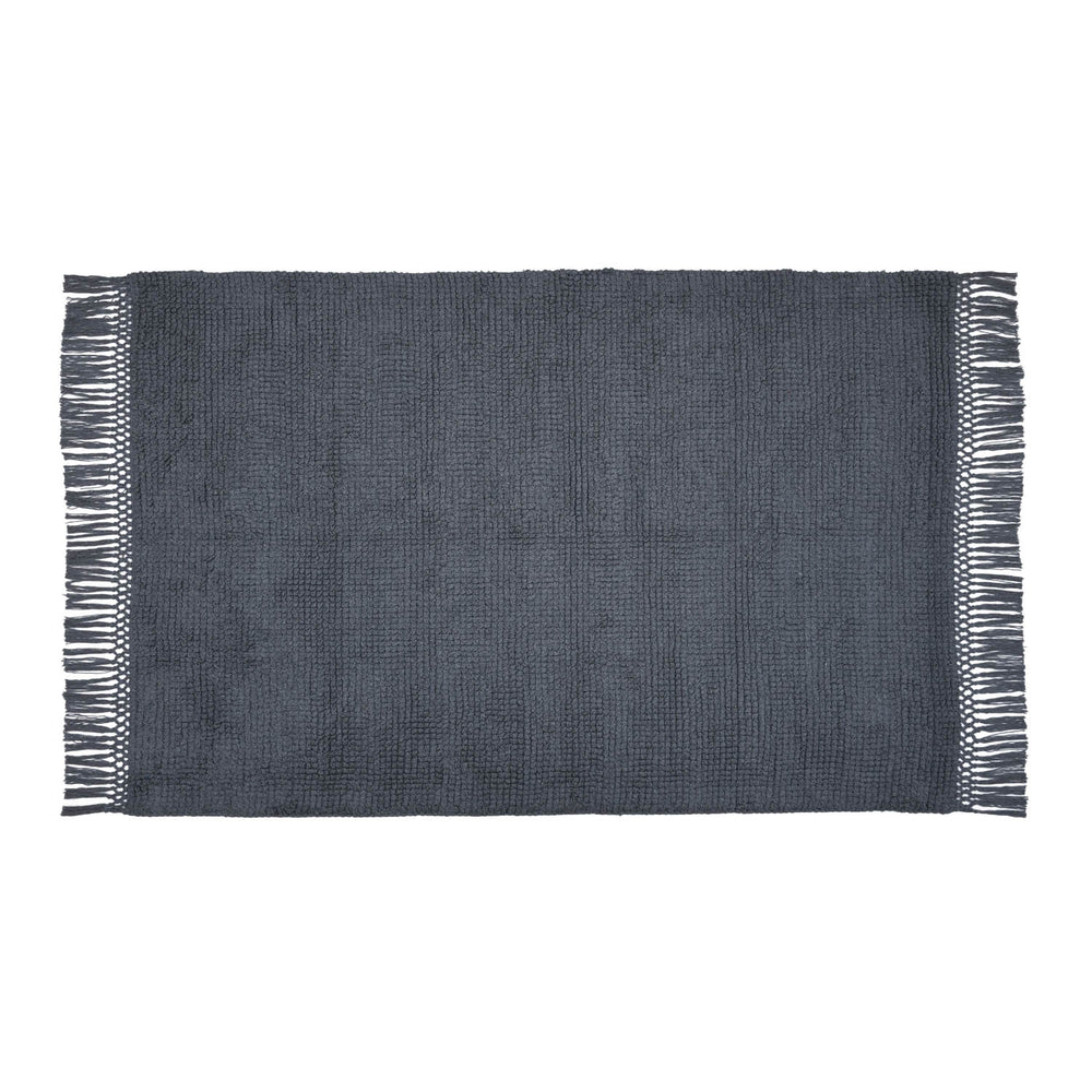 Popcorn Weave Cotton 120 x 180 cm Rug- Grey