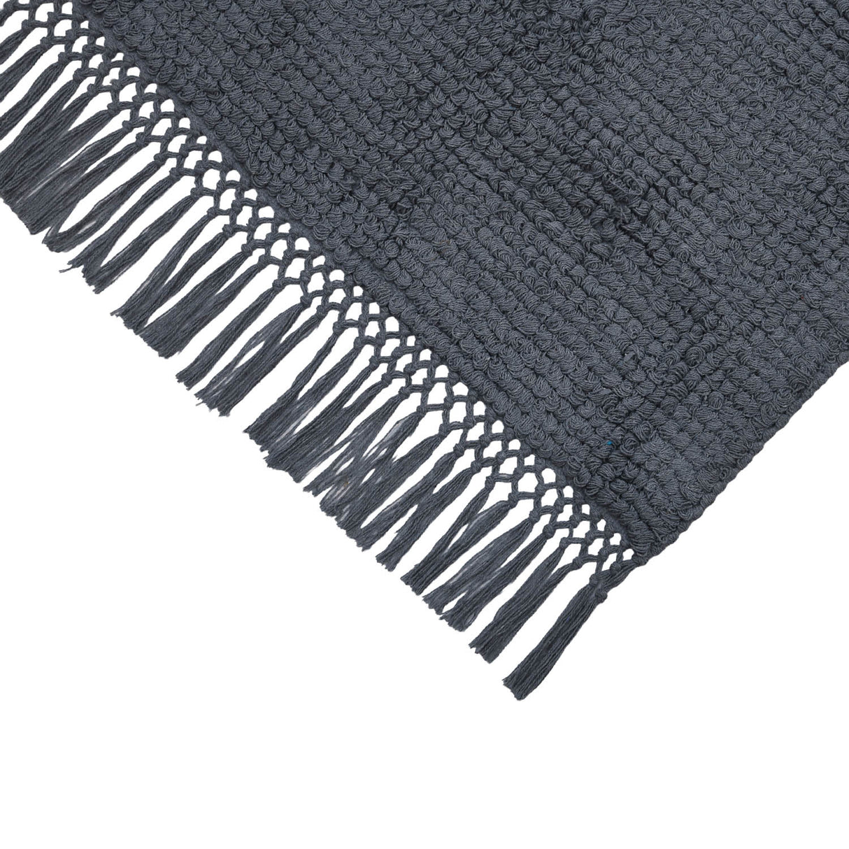 Popcorn Weave Cotton 120 x 180 cm Rug- Grey