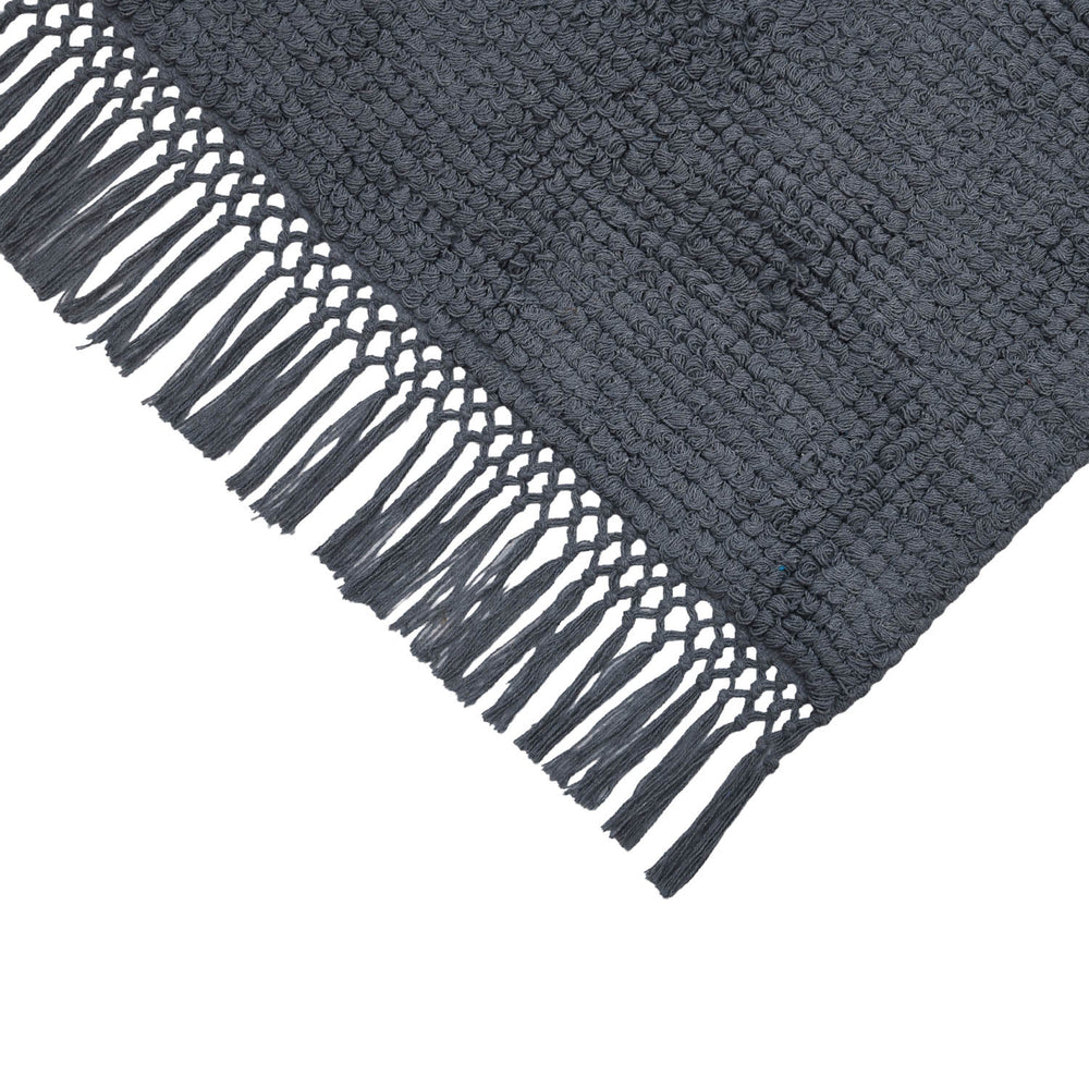 Popcorn Weave Cotton 120 x 180 cm Rug- Grey