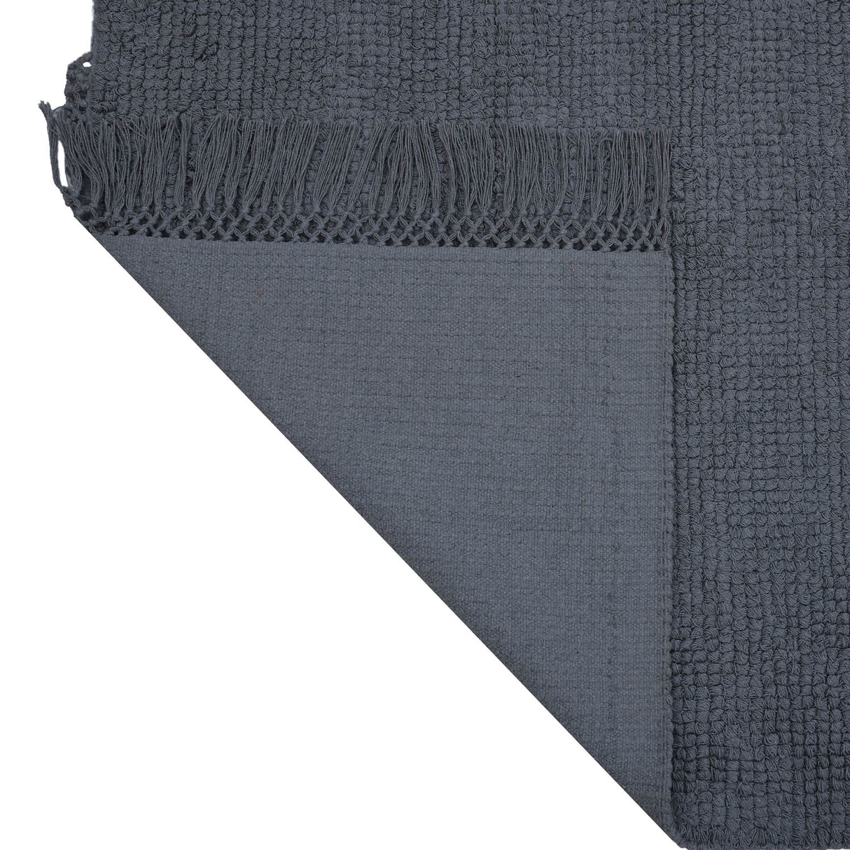 Popcorn Weave Cotton 120 x 180 cm Rug- Grey