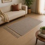Braided Pattern Cotton 120 x 180 cm Rug- Cream
