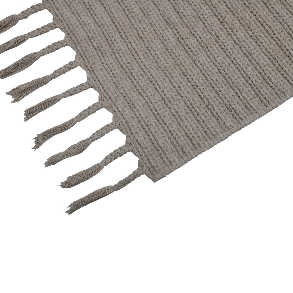 Braided Pattern Cotton 120 x 180 cm Rug- Cream