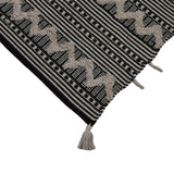 Zigzag Cotton 120 x 180 cm Rug- Black & White