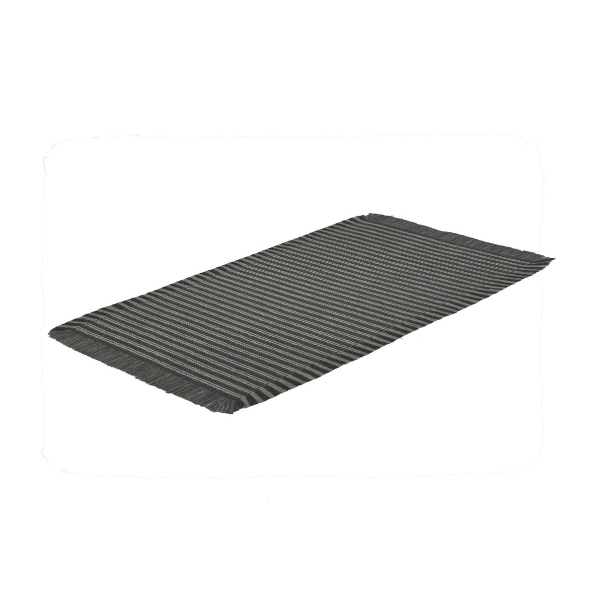Dual Stripes Cotton 120 x 180 cm Rug- Green