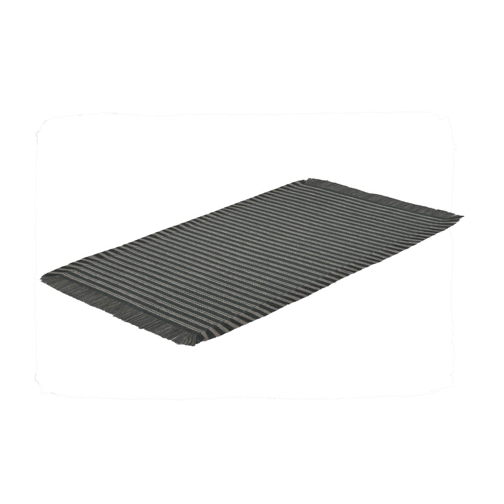 Dual Stripes Cotton 120 x 180 cm Rug- Green