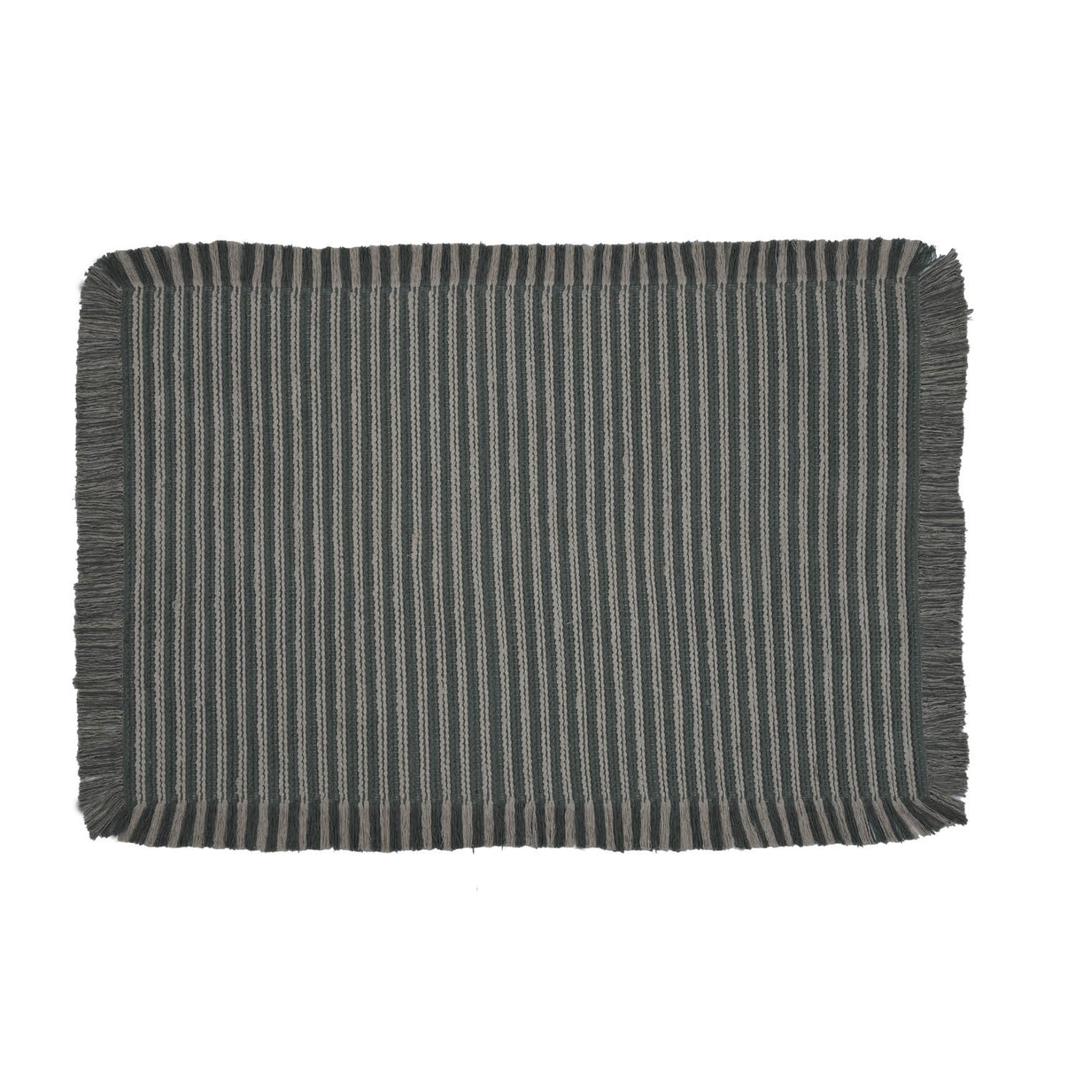 Dual Stripes Cotton 120 x 180 cm Rug- Green