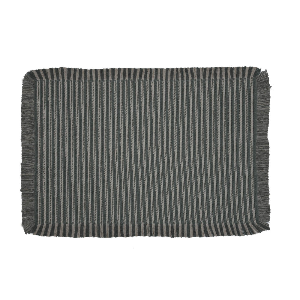 Dual Stripes Cotton 120 x 180 cm Rug- Green