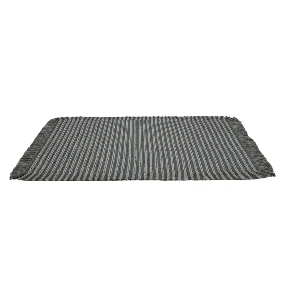 Dual Stripes Cotton 120 x 180 cm Rug- Green