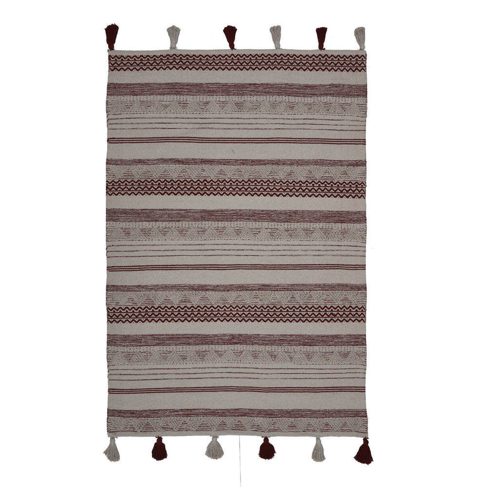 Stripes Cotton 120 x 180 cm Rug- Brown